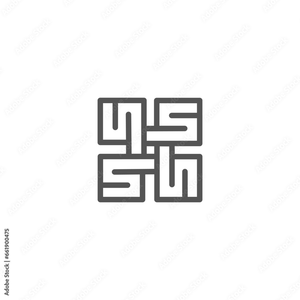 Obraz premium A vector is a number 5 rotated 90 degrees.