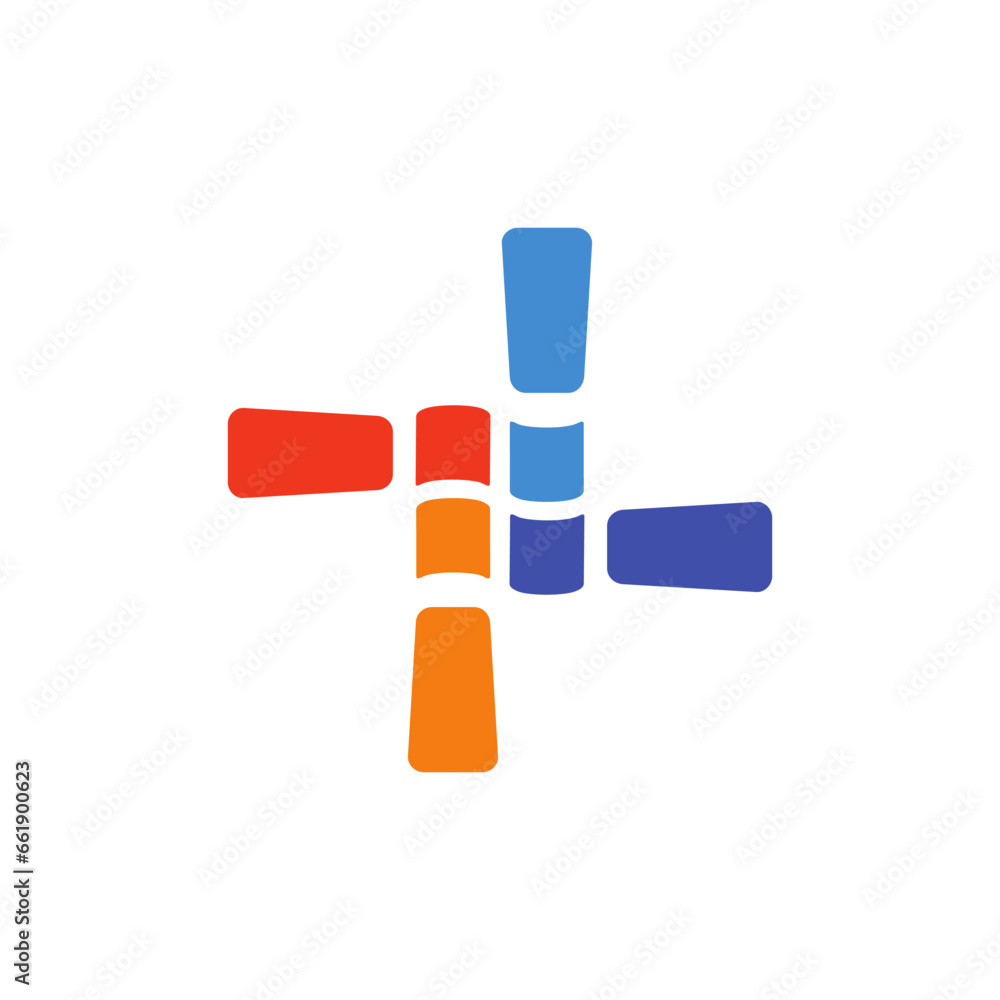 The logo consists of four command signs that are rotated 90 degrees. In the center of the flag symbol. The logo consists of four command signs that are rotated 90 degrees. In the center of the flag symbol.