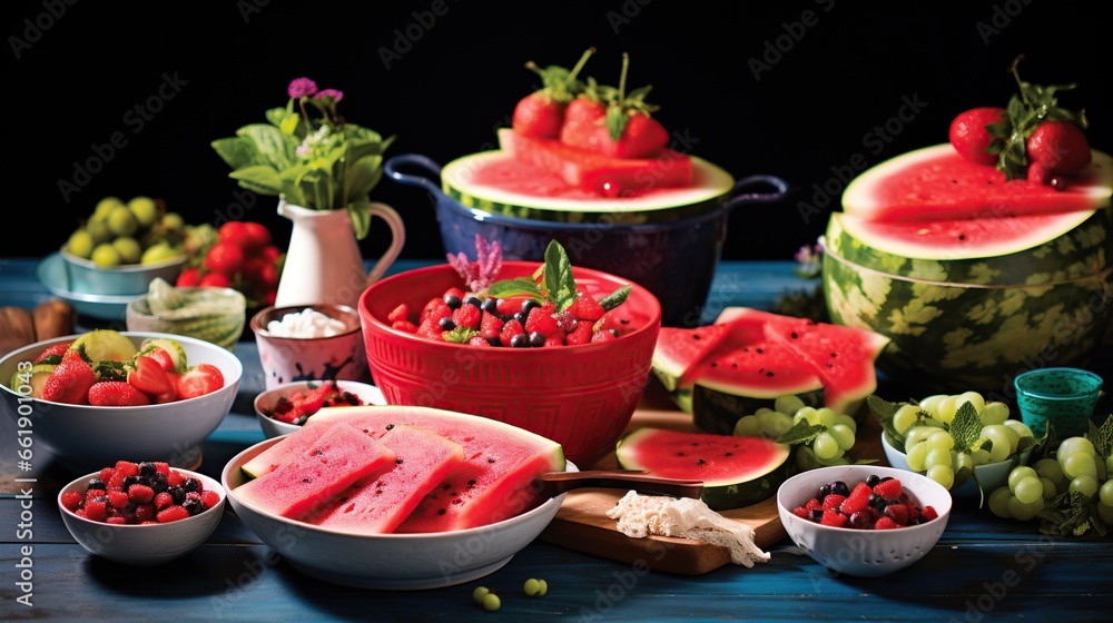 watermelon and table decoration watermelon and table decoration