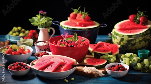 watermelon and table decoration