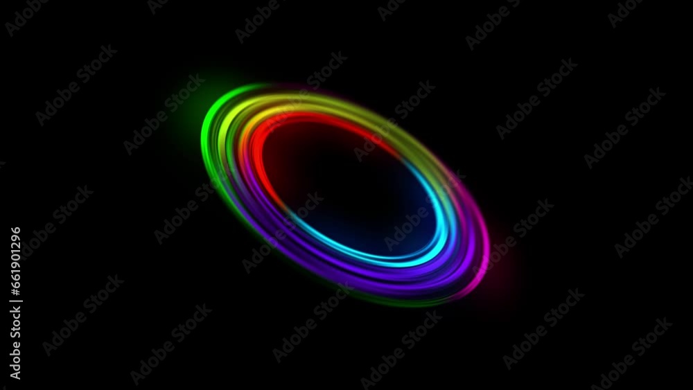 Abstract technological and futuristic neon light circle lines background animation. Abstract technological and futuristic neon light circle lines background animation.