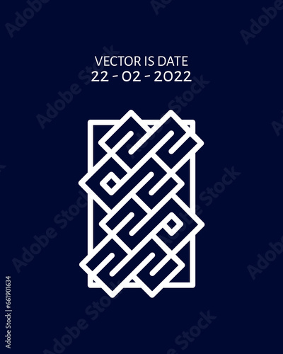 Vektor adalah tanggal 22-02-2022. Dibuat secara unik, monogram. photo