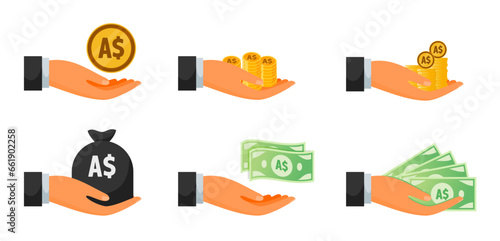 Giving Australian Dollar Money and Coins