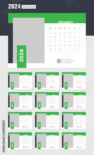 Desk Calendar 2024 Template Design