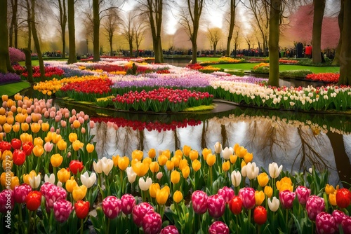 tulips in the park photo