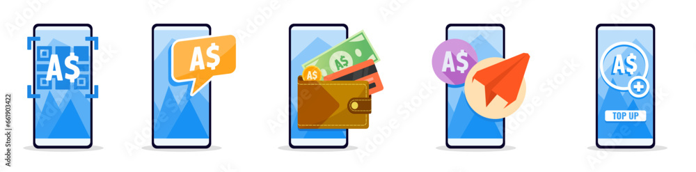 Online Mobile Banking with Australian Dollar on Phone