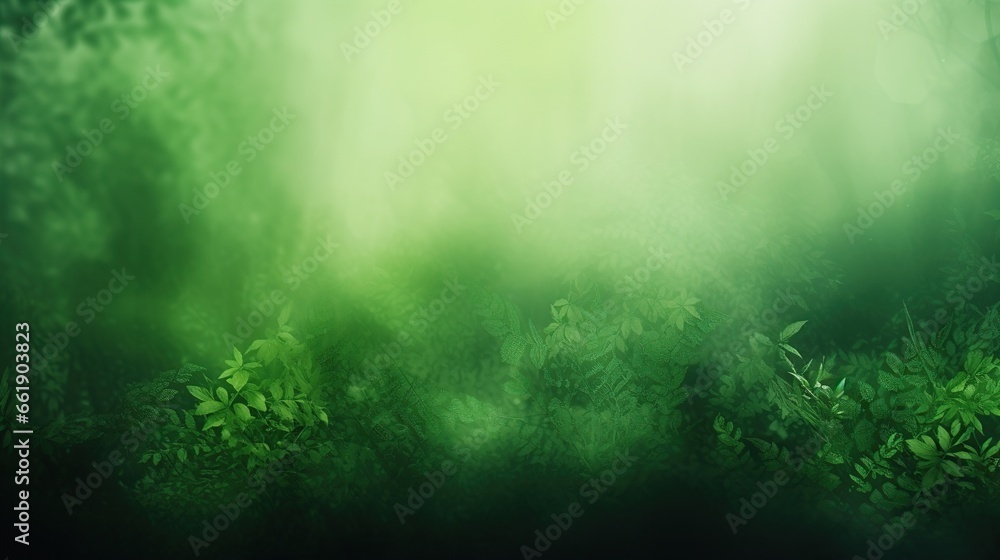 Abstract blur green foliage and beauty natural leaf background. AI generated image - obrazy, fototapety, plakaty 
