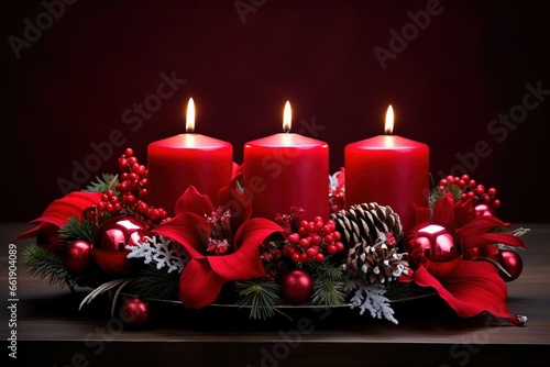 Christmas decoration with Christmas burning candles