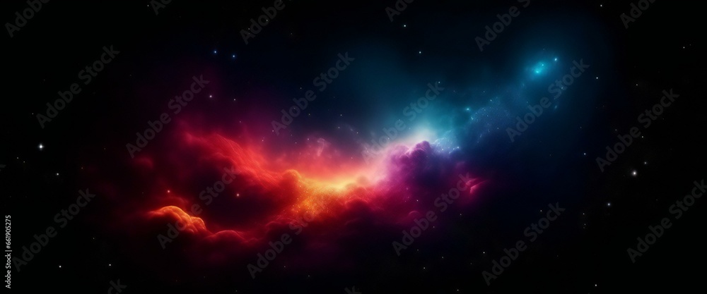 New cloudy explosion of space background with stars