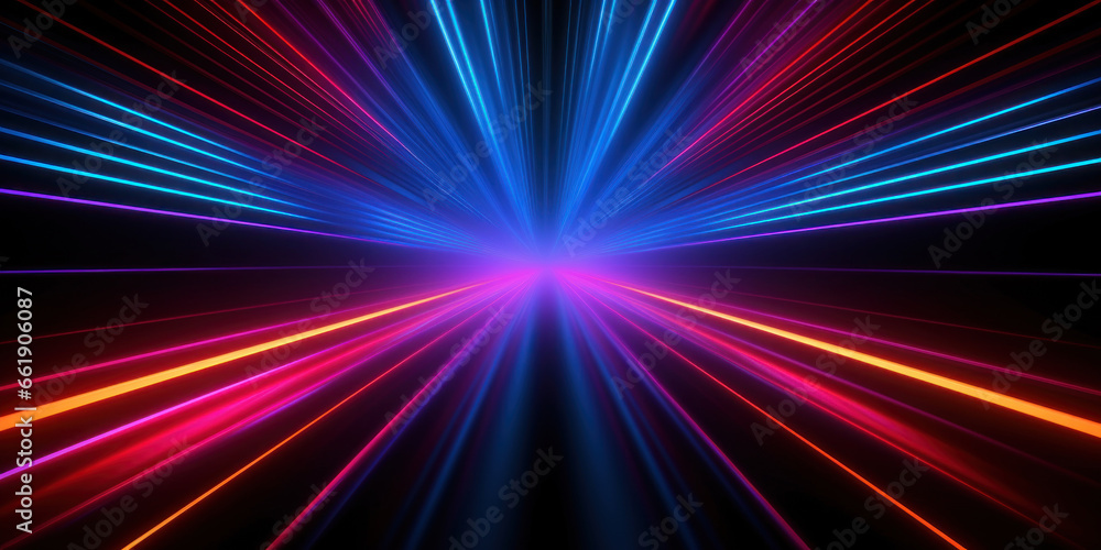 Dynamic neon lights streak across the dark. Dynamic neon lights streak across the dark.