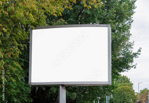 empty billboard template for logo or text on outdoor poster screen
