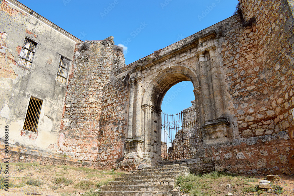 Front of San Francisco Ruins in Dominican Republic