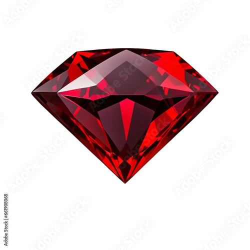 red diamond 3d on transparent background PNG image