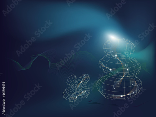 mesh struct_A012 three stones and flower shows stacking stones and the meaning of zen vector illustration graphic EPS 10
