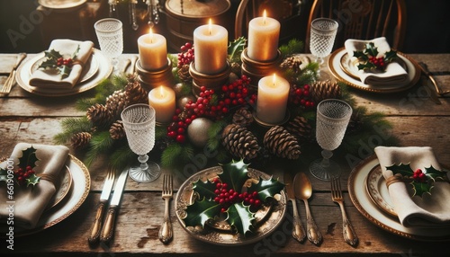 Festive Christmas Table Setting