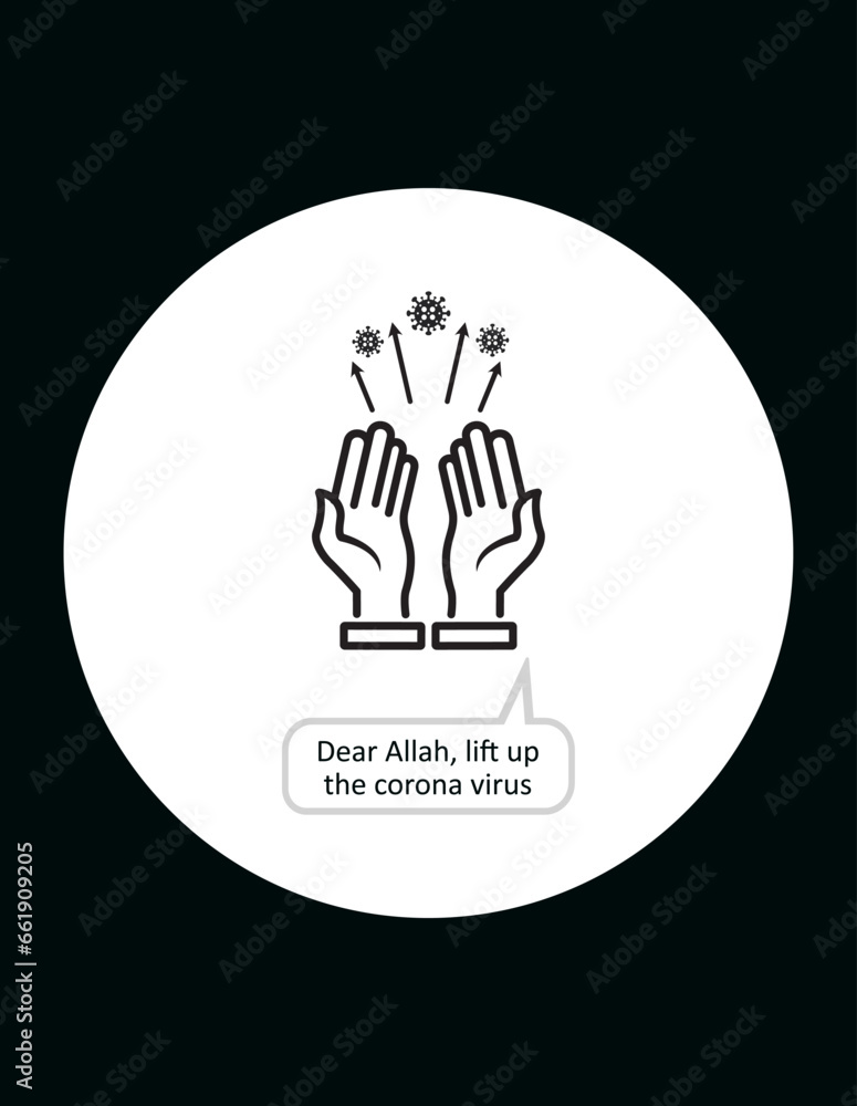 Obraz premium Illustration of two hands praying to God
