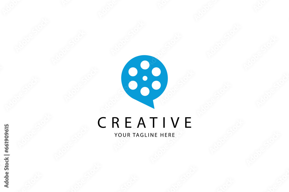 Chat Logo Film Design Vector