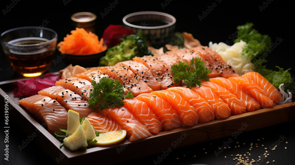 fresh salmon on wooden table fresh salmon on wooden table