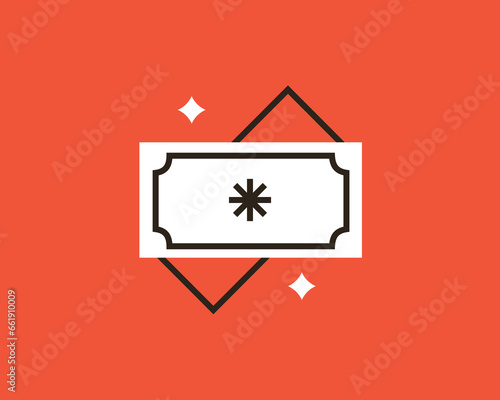 Geometric cash  illustration in flat style design. Vector illustration. 
