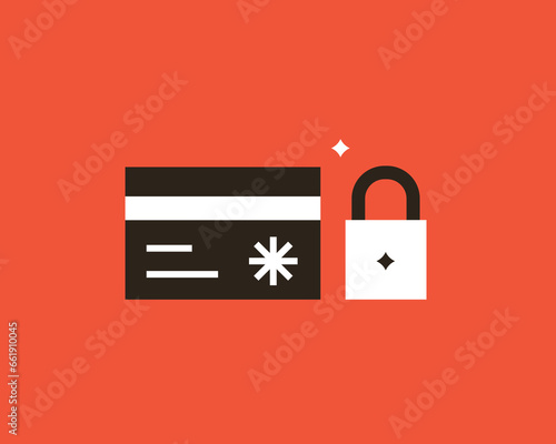 Geometric safe money illustration in flat style design. Vector illustration. 