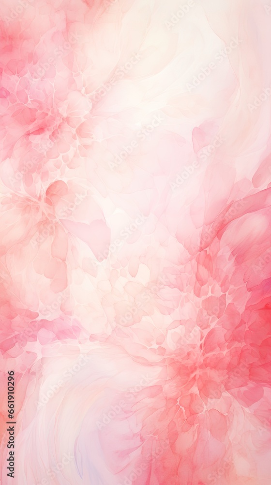 vertical pastel watercolor pink smoke abstract solid background, Abstract geometric form liquid splatter texture.