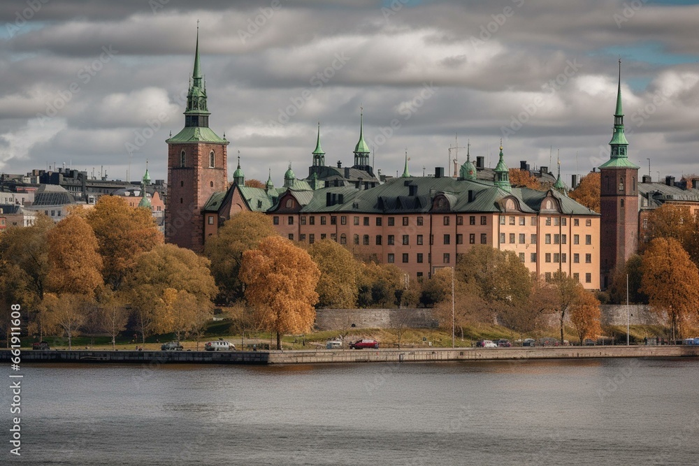 A beautiful city located in Sweden. Generative AI