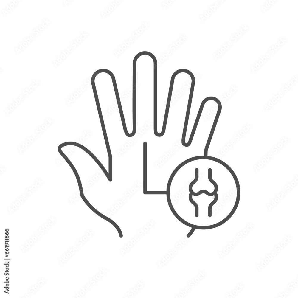 Palm ache line outline icon Palm ache line outline icon