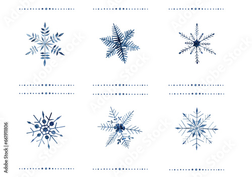  snow crystals - scheekristalle watercolor