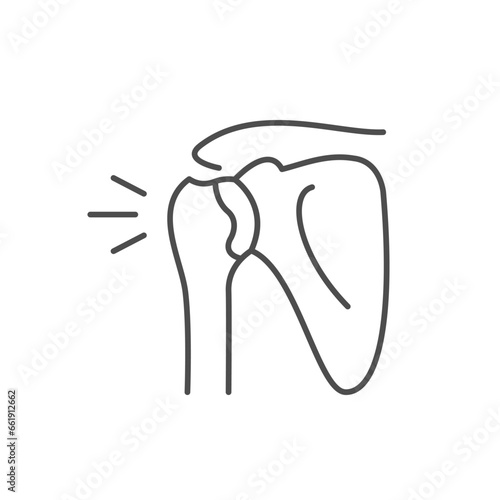 Shoulder pain line outline icon