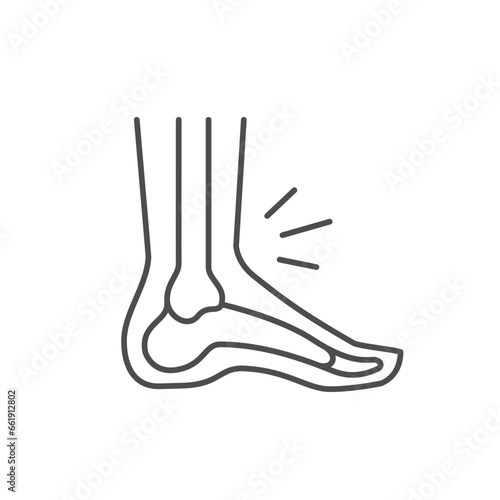 Ankle ache line outline icon