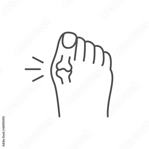 Hallux valgus line outline icon