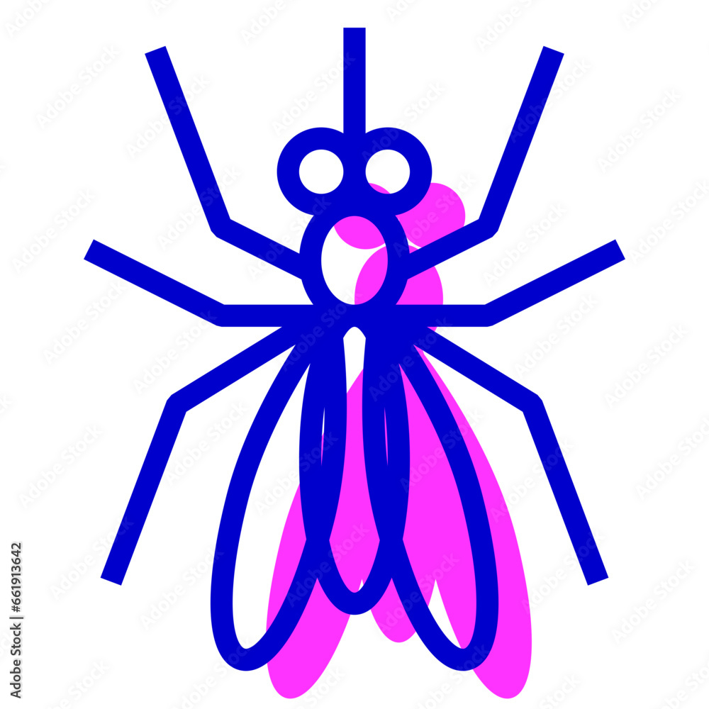 Fototapeta premium 害虫、蚊を表す2色スタイルのアイコン