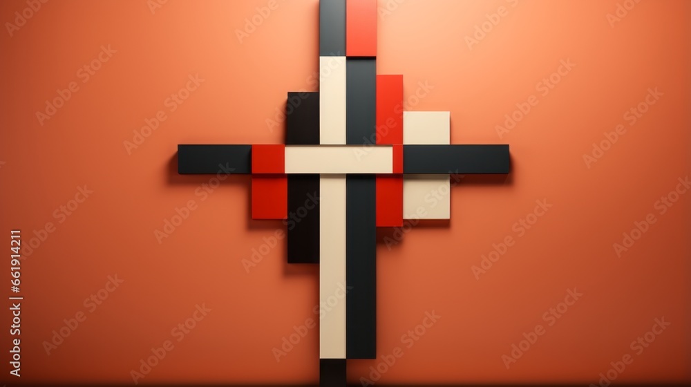 Obraz premium voluminous minimalistic catholic cross design
