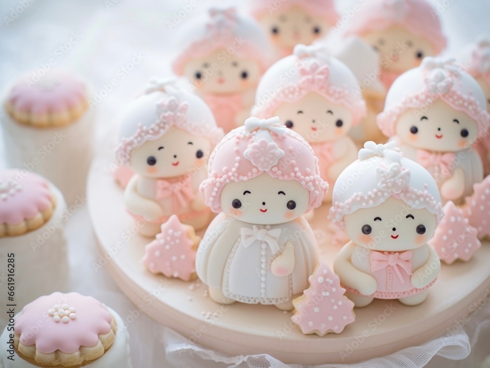 かわいい赤ちゃんの形のアイシングクッキー おしゃれな手作りスイーツ かわいい赤ちゃんの形のアイシングクッキー おしゃれな手作りスイーツ