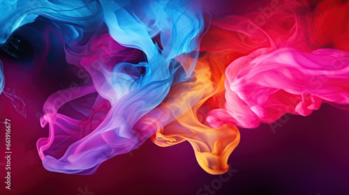 Abstract flying colorful smoke isolated background. AI generated image