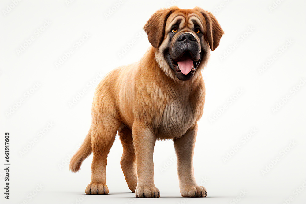 English Mastiff dog on a white background. Adorable 3D cartoon animal portrait. English Mastiff dog on a white background. Adorable 3D cartoon animal portrait.