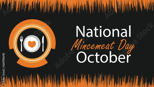 National Mincemeat Day vector banner design. Happy National Mincemeat Day modern minimal graphic poster illustration.
