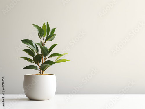 Closeup of Image Mockup with Small Plant