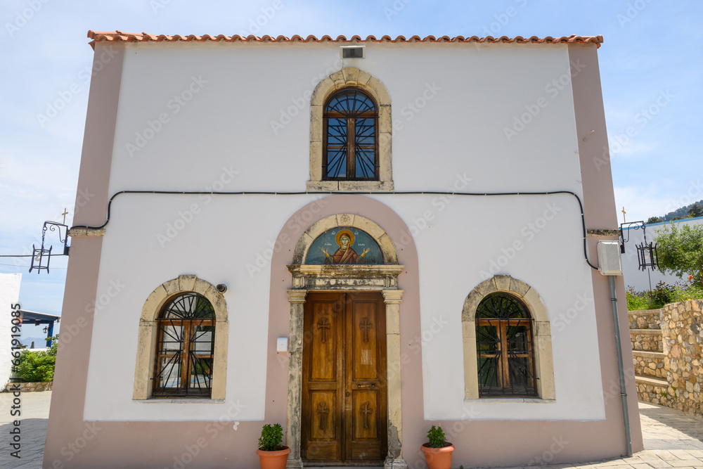 Kos, Greece - May 9, 2023: Greek Orthodox Church in Zia village on the island of Kos in Greece