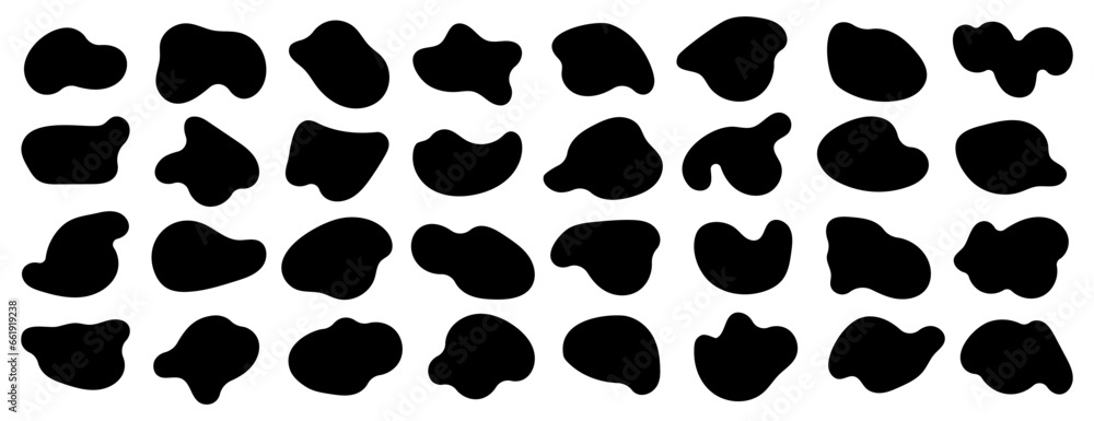 Amoeba blob shape vector illustration set - obrazy, fototapety, plakaty 