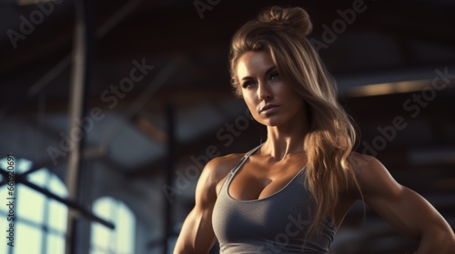 Female bodybuilder on anabolic steroids