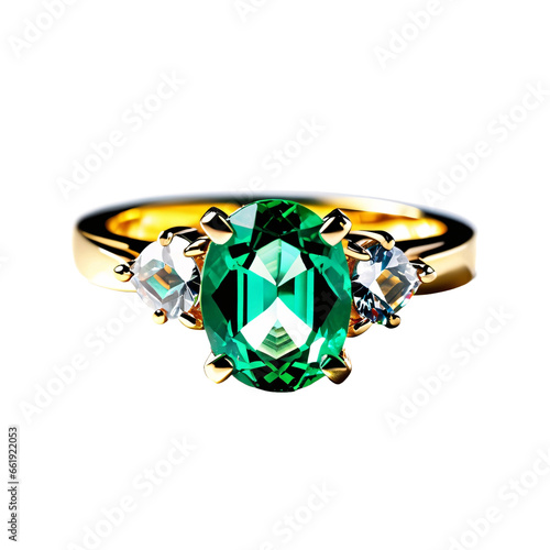 Luxuri  ses Schmuckst  ck  wertvoller Ring als Ergebnis bester Juwelierarbeit. Isoliert vor transparentem Hintergrund.