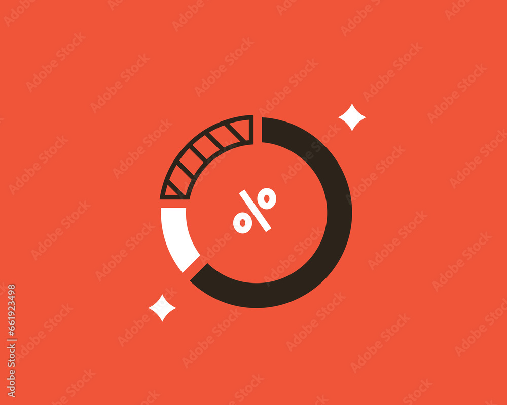 Geometric chart pie illustration in flat style design. Vector illustration. Geometric chart pie illustration in flat style design. Vector illustration.