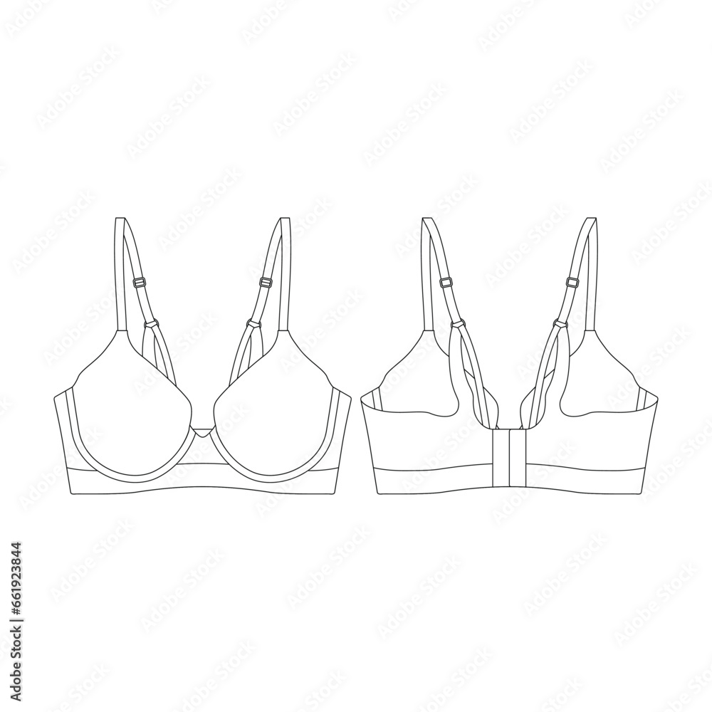 template strappy bra vector illustration flat design outline clothing collection template strappy bra vector illustration flat design outline clothing collection