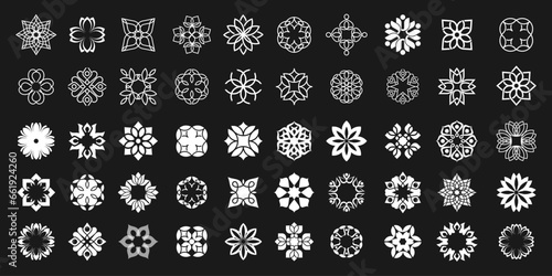 collection of flower logo and Floral ornament logo design.Abstract beauty mandala flower.