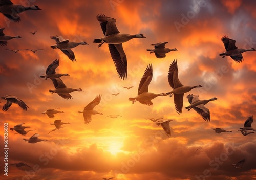  Wings of Freedom  The Grand Migration of Geese  Generativ ai.
