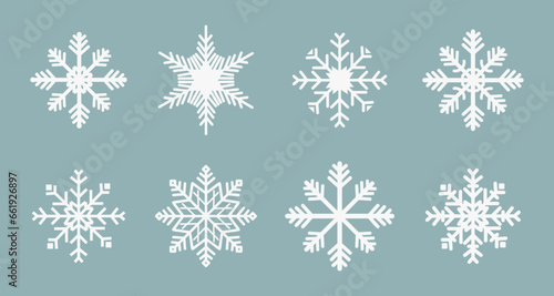 Set of winter snowflakes, snowflakes template, snowflake vector icon