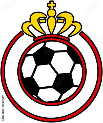 Emblema equipo de futbol con corona en fondo transparente