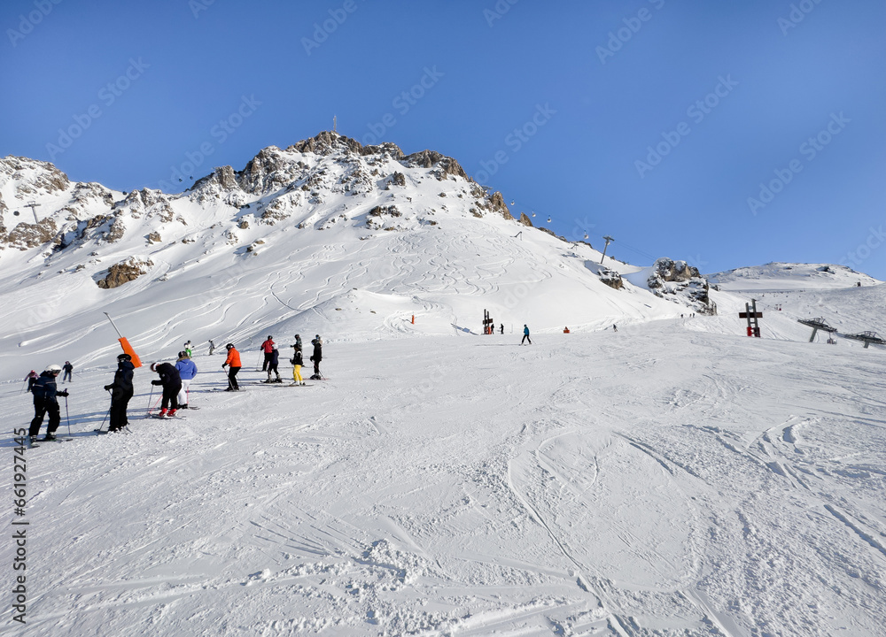 Skiing in Courchevel - Meribel , France.