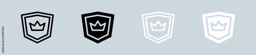 Trust icon set in black and white. Shield signs vector illustration. Trust icon set in black and white. Shield signs vector illustration.